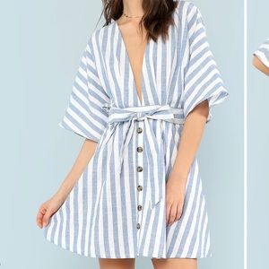 BLUE AND WHITE STRIPPED DRESS